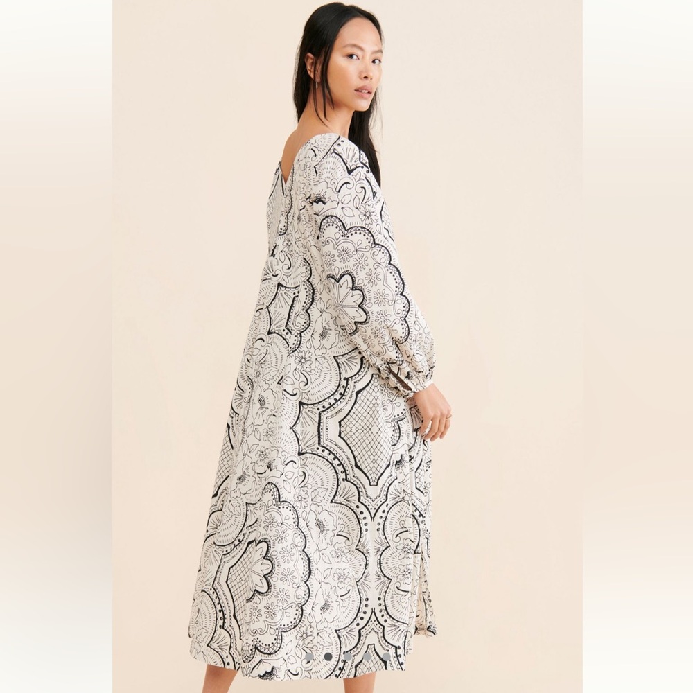 NWT New Anthropologie Long-Sleeve V-Neck Dress